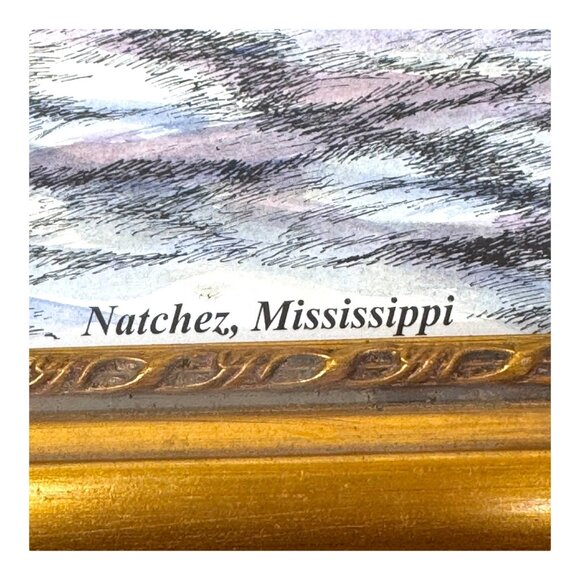 Gold Frame Longwood Mansion Art Print Southern Architectural Masterpiece Signed - Picture 12 of 14